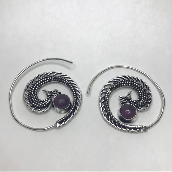 Bohemian Silver Earrings - Picture 6 of 7